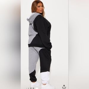 Fashion Nova Black and Gray Track Pants